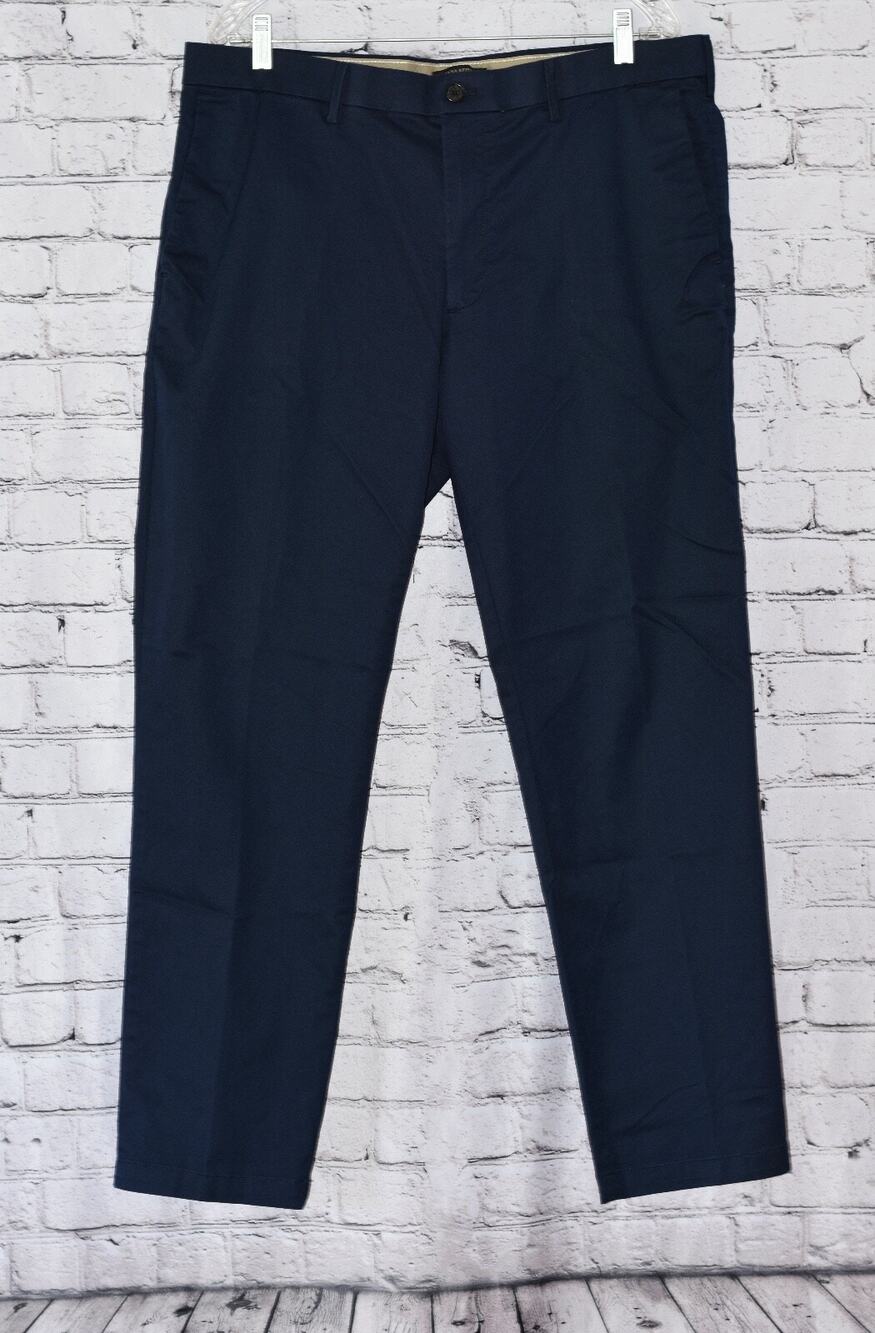Banana Republic Mens 38x32 Navy Blue Slim Fit Flat Slacks Pants